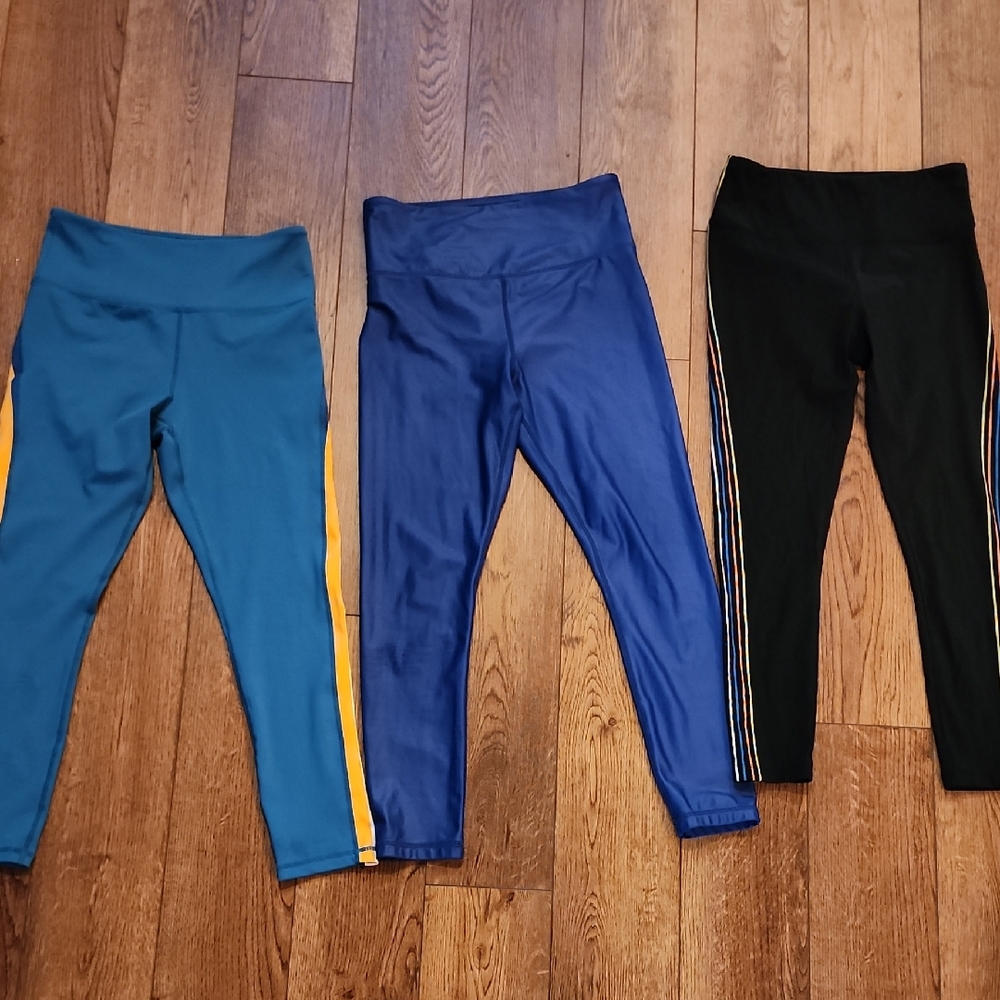 ZYIA Leggings Trio - Blue, Black, Teal